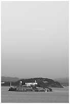 Alcatraz and Yerba Buena Islands, sunset. San Francisco, California, USA ( black and white)