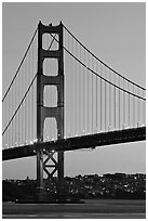 Golden Gate Bridge, sunset. San Francisco, California, USA ( black and white)