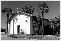 Facade of Mission Nuestra Senora de la Soledad. California, USA ( black and white)