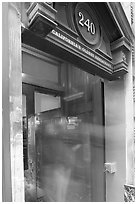 Entrance of California's older restaurant. San Francisco, California, USA ( black and white)