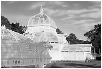 Side view of the Conservatory of Flowers, whitewashed to avoid heat absorption. San Francisco, California, USA ( black and white)