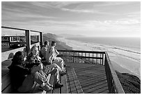 Observation platform at Fort Funston overlooking the Pacific. San Francisco, California, USA (black and white)