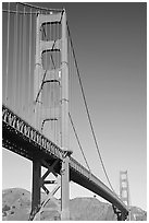 Golden Gate Bridge seen from Fort Point. San Francisco, California, USA (black and white)