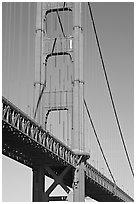 Golden Gate Bridge pillar. San Francisco, California, USA ( black and white)