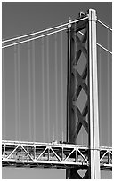 Pillar of Bay Bridge. San Francisco, California, USA (black and white)
