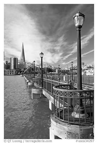 Pier 7 and city skyline. San Francisco, California, USA