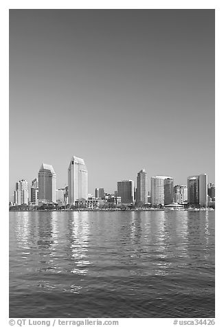 Skyline from across the harbor,  Coronado. San Diego, California, USA