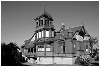 Victorian style Villa Montenzuma. San Diego, California, USA ( black and white)