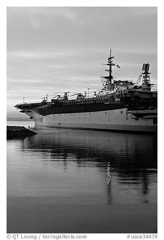 USS Midway, the longest serving aircraft carrier. San Diego, California, USA