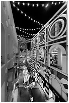 Westfield Shoppingtown Horton Plaza at night. San Diego, California, USA ( black and white)