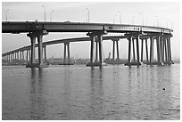 Span of the Bay Bridge, Coronado. San Diego, California, USA (black and white)