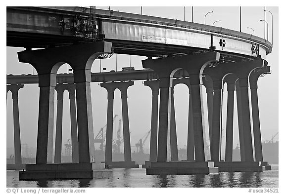 Pilars of the Bay Bridge, Coronado. San Diego, California, USA