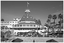 Swimming pool of hotel Del Coronado. San Diego, California, USA (black and white)