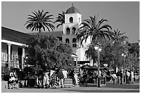 Street, Old Town State Historic Park. San Diego, California, USA ( black and white)
