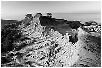 Broken Hill and Ocean,  Torrey Pines State Preserve. La Jolla, San Diego, California, USA (black and white)