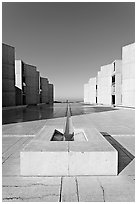 Salk Institute for biological studies designed by Louis Kahn, morning. La Jolla, San Diego, California, USA (black and white)