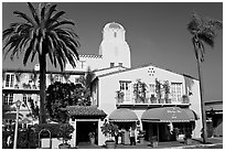 La Valencia Hotel, designed by William Templeton Johnson. La Jolla, San Diego, California, USA ( black and white)
