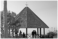 Gazebo overlooking the ocean. Laguna Beach, Orange County, California, USA (black and white)
