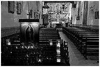 Serra Chapel, the only remaining  church where Fr Serra said mass. San Juan Capistrano, Orange County, California, USA ( black and white)