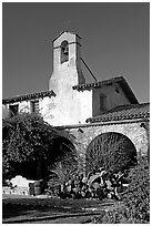 Bell tower. San Juan Capistrano, Orange County, California, USA ( black and white)