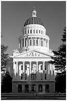 State Capitol of California, late afternoon. Sacramento, California, USA ( black and white)