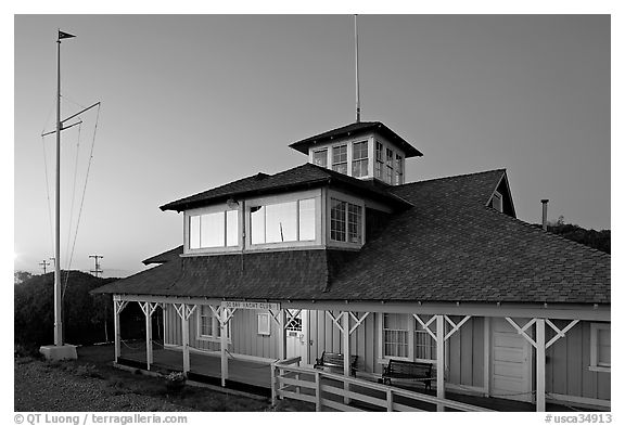 South Bay Yacht club at twilight, Alviso. San Jose, California, USA