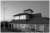 South Bay Yacht club at twilight, Alviso. San Jose, California, USA (black and white)