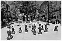 Giant Chess set. Santana Row, San Jose, California, USA ( black and white)
