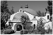 Planetarium in moorish style, Rosicrucian Museum. San Jose, California, USA ( black and white)