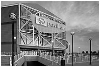 Arena (now HP Pavilion at San Jose), sunset. San Jose, California, USA (black and white)