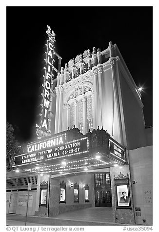 California Theatre at night. San Jose, California, USA