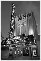 California Theatre at dusk. San Jose, California, USA ( black and white)