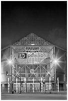 HP Pavilion at night. San Jose, California, USA ( black and white)