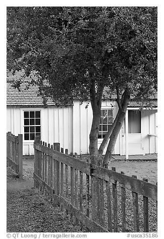 Happy Hollow Farm, Rancho San Antonio Open Space Preserve, Los Altos. California, USA (black and white)