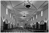 Chapel, Mission Santa Clara de Asis, Santa Clara University. Santa Clara,  California, USA (black and white)