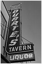 Neon sign for Duarte Tavern, Pescadero. San Mateo County, California, USA ( black and white)