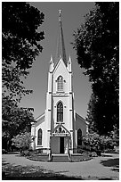 Church of the Nativity, mid-day. Menlo Park,  California, USA ( black and white)