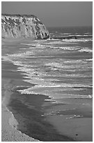 Waves and cliffs, Scott Creek Beach. California, USA ( black and white)