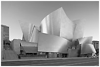 Walt Disney Concert Hall, designed by Frank Gehry, late afternoon. Los Angeles, California, USA ( black and white)