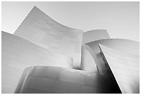 Stainless steel surfaces of the Gehry designed Walt Disney Concert Hall. Los Angeles, California, USA ( black and white)