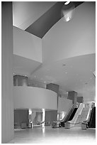Walt Disney Concert Hall lobby. Los Angeles, California, USA ( black and white)