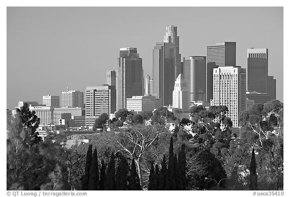 Financial center skyline. Los Angeles, California, USA