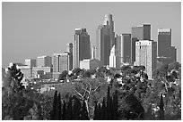 Financial center skyline. Los Angeles, California, USA (black and white)