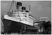 Queen Mary Hotel. Long Beach, Los Angeles, California, USA ( black and white)