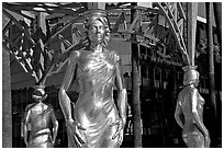Gazebo with statue of actress  Dorothy Dandridge. Hollywood, Los Angeles, California, USA ( black and white)