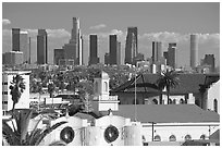 Downtown skyline. Los Angeles, California, USA ( black and white)