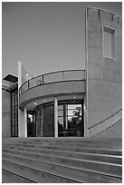 Cantor Center for Visual Arts at dusk. Stanford University, California, USA ( black and white)