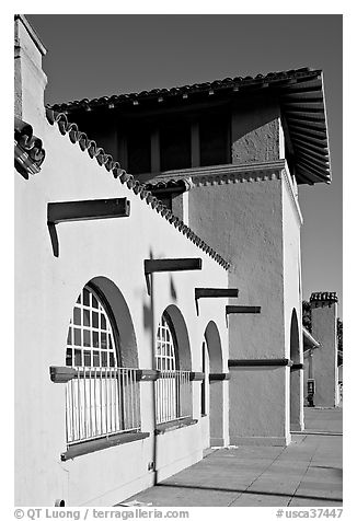 Burlingame train station, in mission revival style. Burlingame,  California, USA