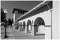 Former Southern Pacific Railroad depot. Burlingame,  California, USA (black and white)