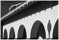 Arches, Burlingame train station. Burlingame,  California, USA (black and white)